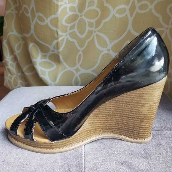 Bamboo black wedge heels - Picture 4 of 4